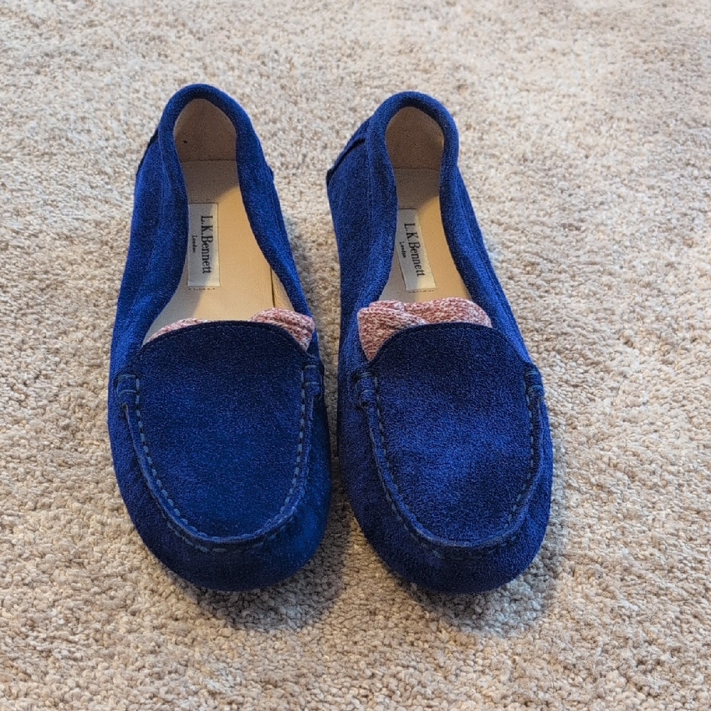 LK Bennett Women's Blue and Pink Moccasins
